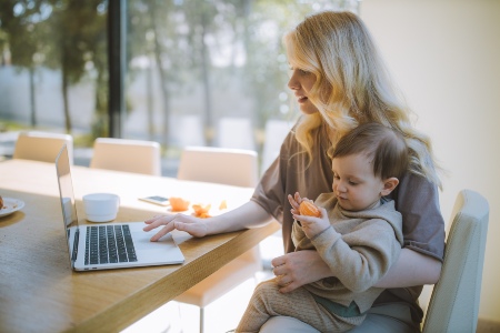 Remote Worker with Baby